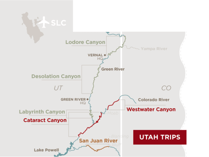 Ruby Ranch Raft Utah Map Whitewater Rafting Trips in Utah on the Green & Colorado Rivers